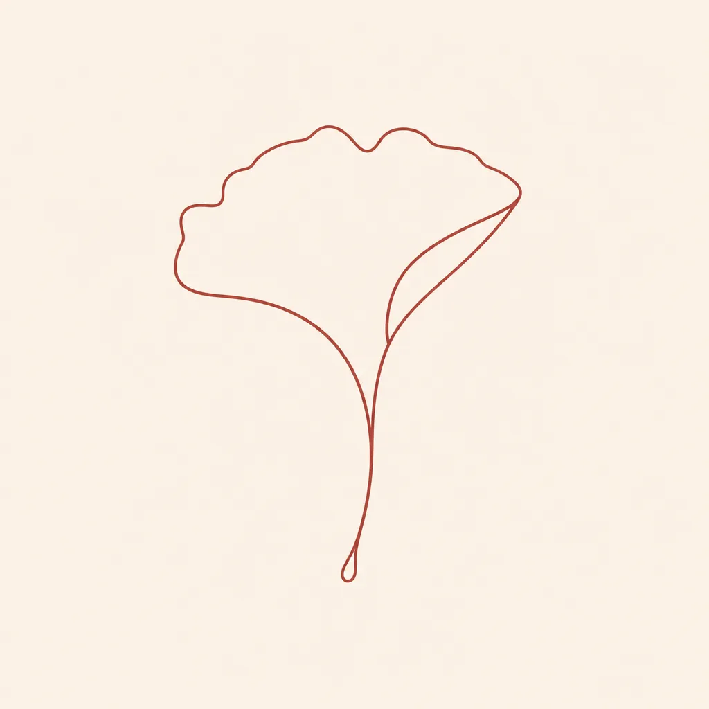 Continuous-line illustration of an ear lobe shape drawn as a single flowing line