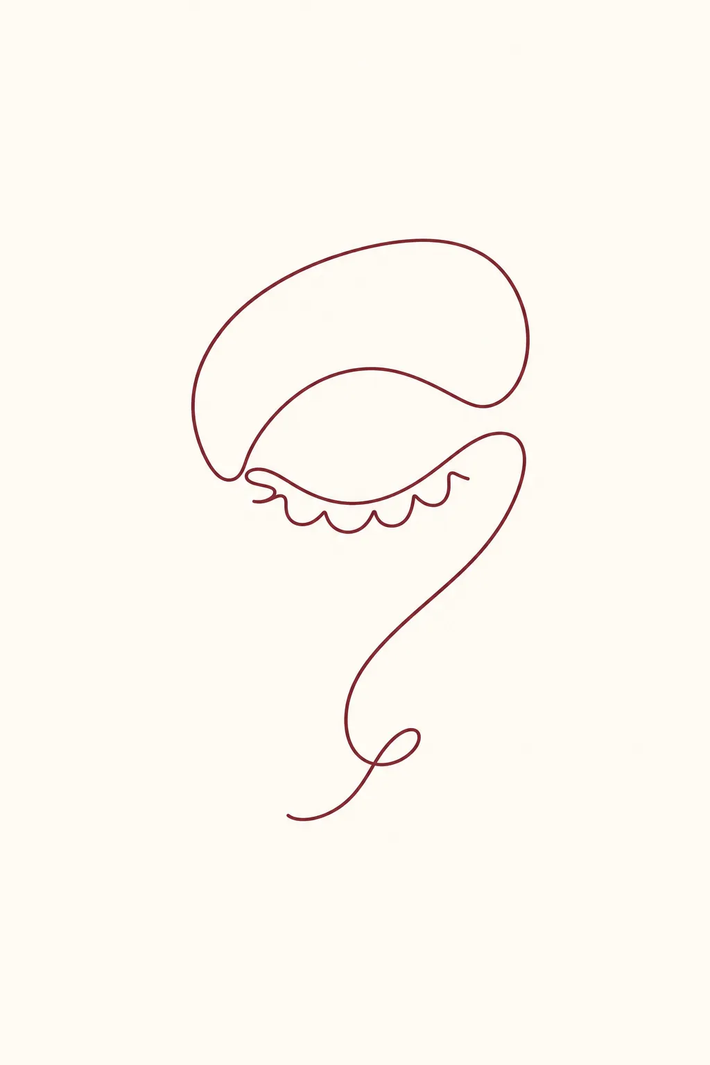 Continuous-line illustration of a closed eye — a brand mark used to introduce blepharoplasty consultations at RevAesthetic