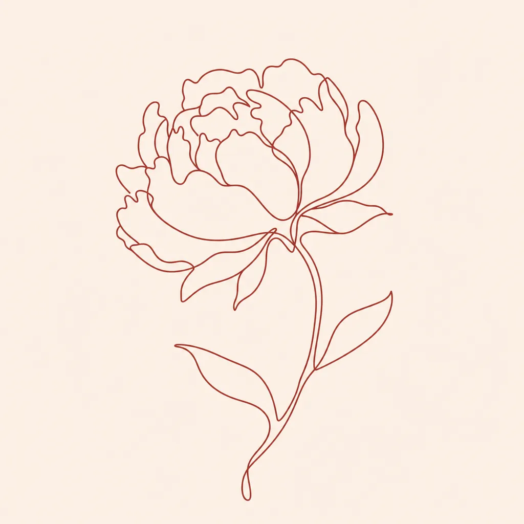 Continuous-line illustration of an abstract closed lotus form — a brand mark used to introduce labiaplasty consultations at RevAesthetic