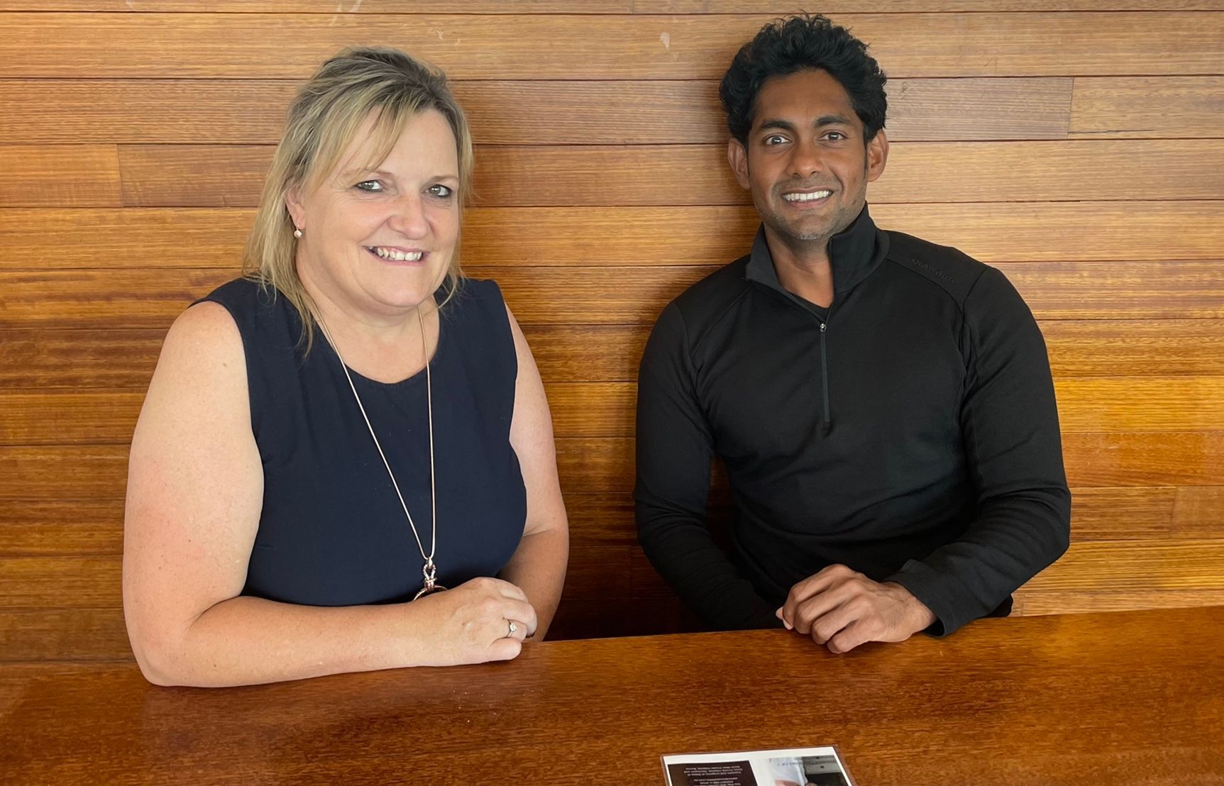 Dr Kishen Nara with Cate, our practice manager, at the RevAesthetic Melbourne rooms in Chadstone.